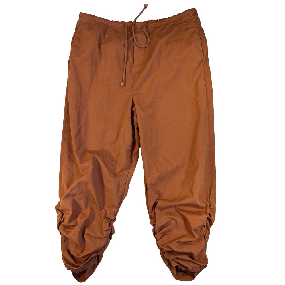 Free People Women's Lg Orange Light Parachute Pants Slouchy Loose Baggy Lived In